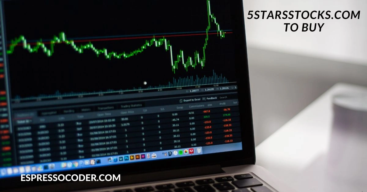 5starsstocks.com dashboard showing AI stock recommendations and Buy Now button interface