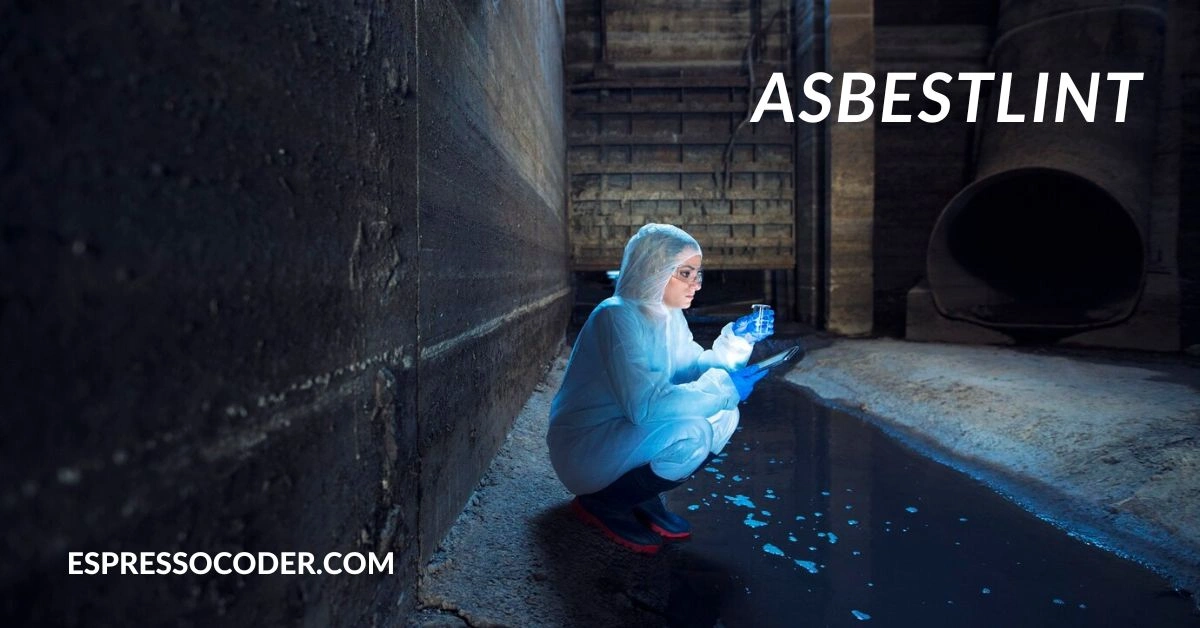 Asbestlint particles inside aging HVAC duct of industrial building