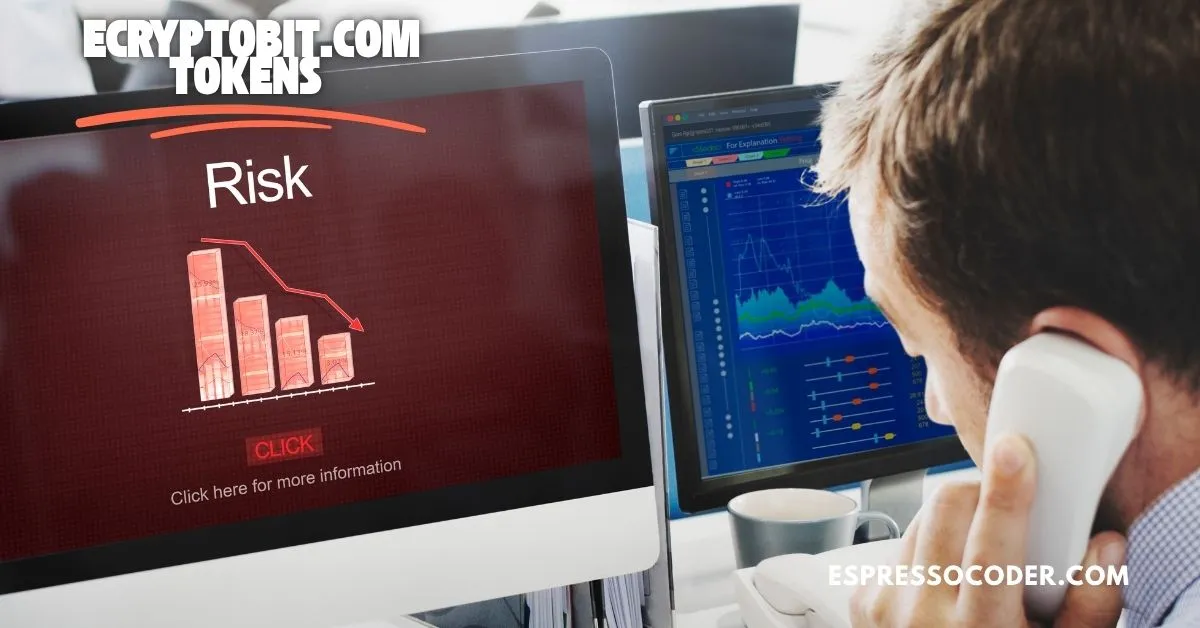 caution alert about ecryptobit.com token risks and unverified platform security.