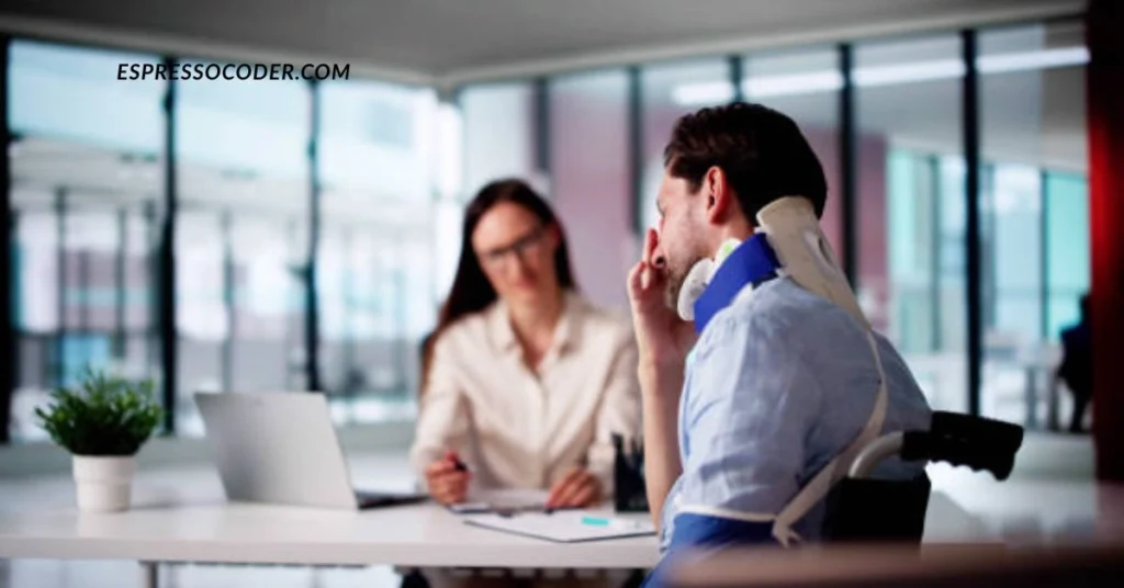 Personal Injury Lawyer Milwaukee discussing a case with an injured client in a law office setting.