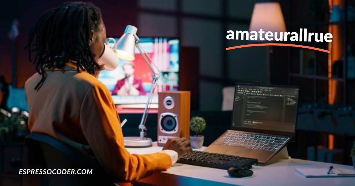 Self-taught amateurallrue creator teaching coding basics on YouTube from bedroom setup.