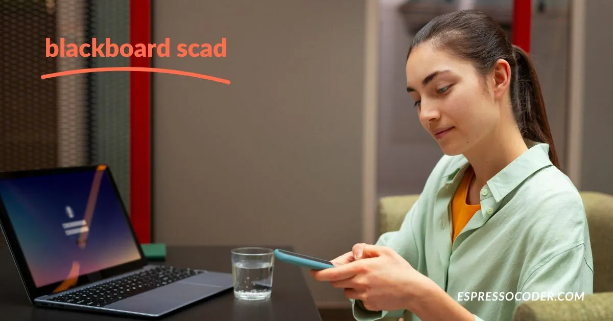 SCAD student entering login details on MySCAD portal to access Blackboard platform.