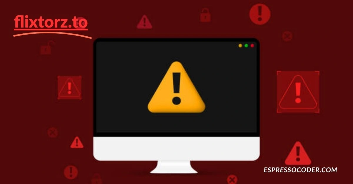 Flixtorz.to pop-up ad warning with browser security alert.