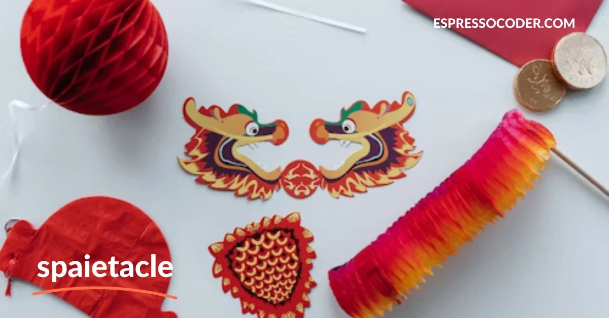 Handcrafted Spaietacle costume with intricate embroidery and cultural symbols.