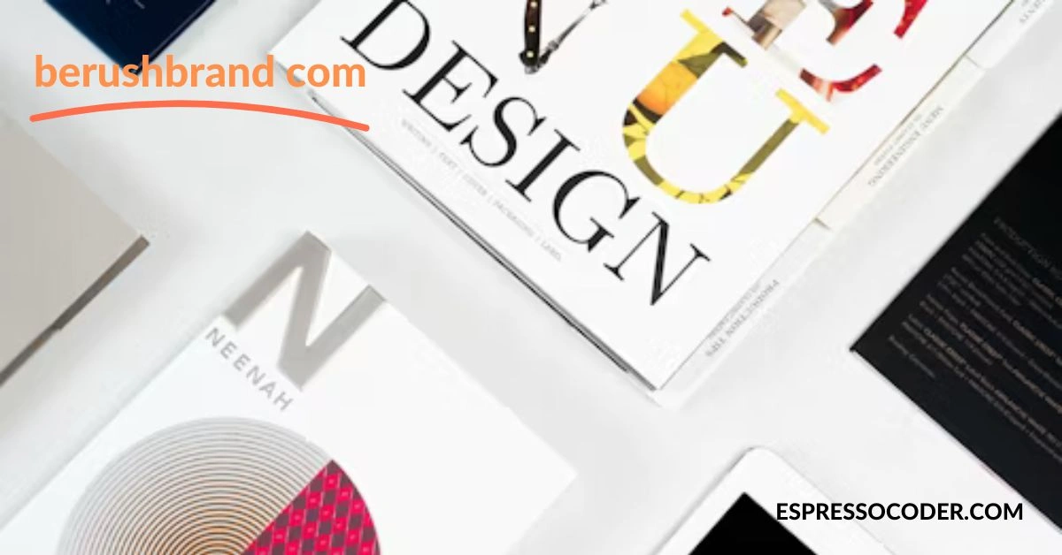 Sample berushbrand com brand identity kit with logo, business card, and packaging design.