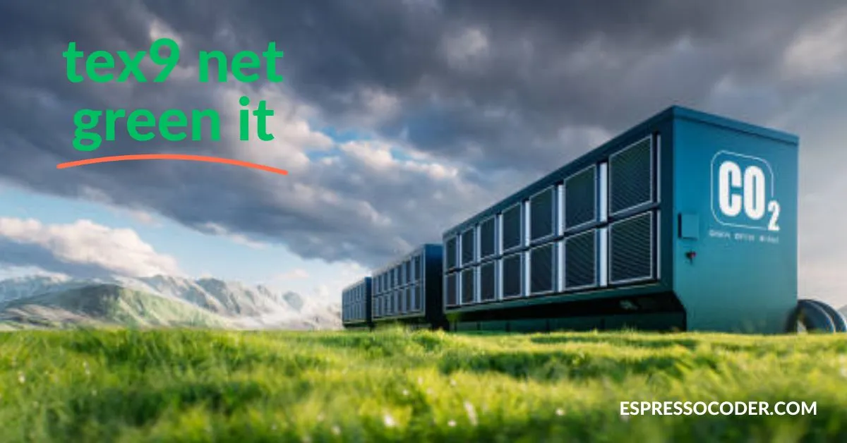 Renewable-powered data center with green architecture and smart cooling systems.