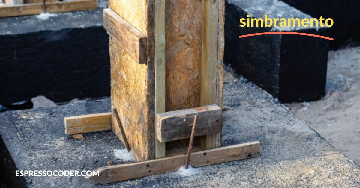 Traditional timber simbramento system supporting slab during concrete curing on construction site.