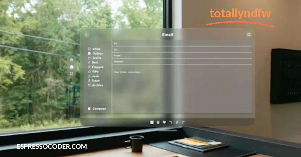TotallyNDFW tab open next to work spreadsheet on remote desktop.