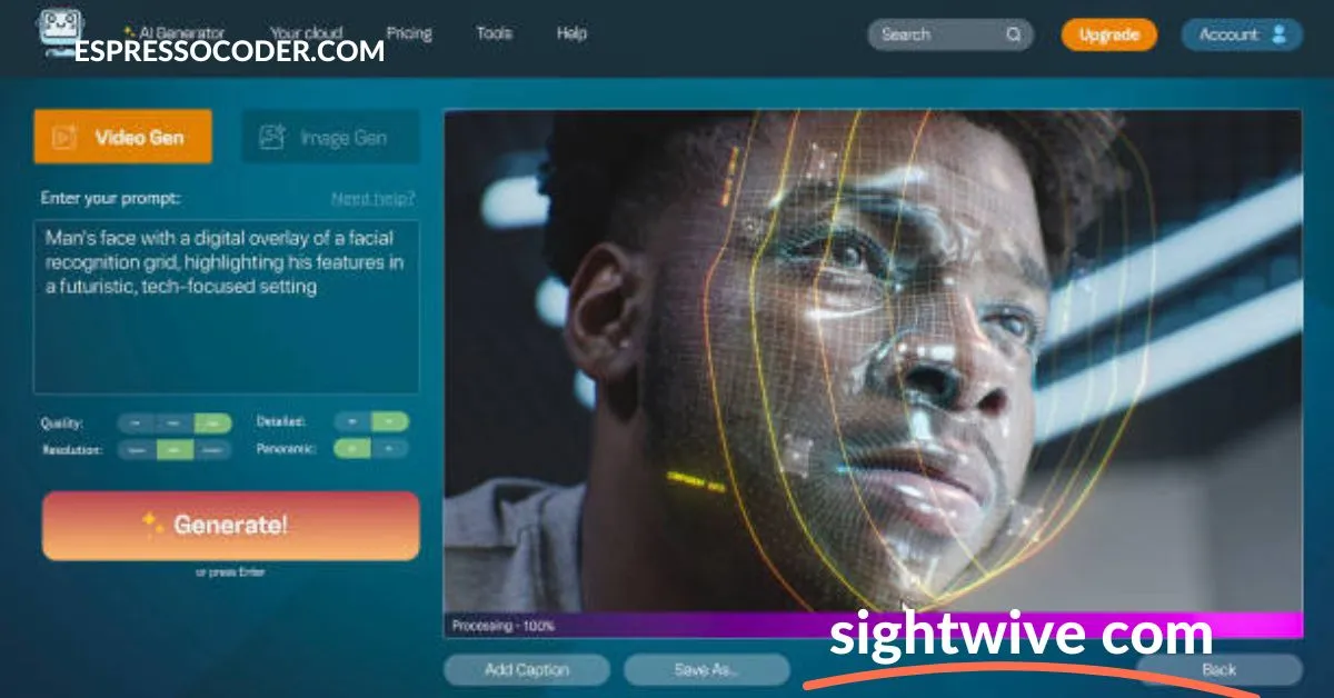 AI visual search interface on Sightwive com showing similar high-quality image results.