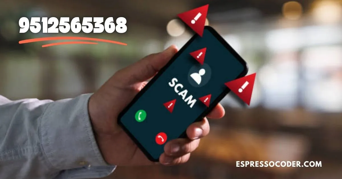 Incoming call from 9512565368 labeled scam likely on smartphone screen.