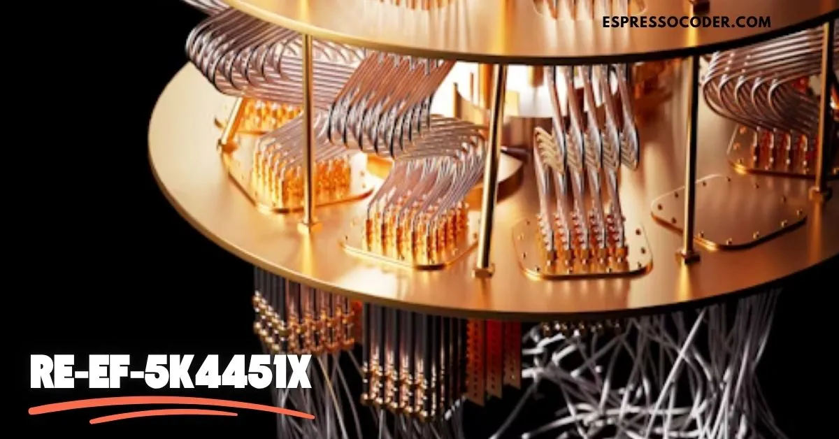 RE-EF-5K4451X resistor with axial leads and color bands on white background.