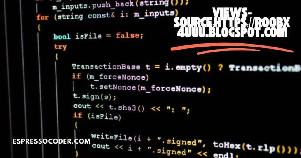 HTML source code of roobx4uuu blogspot shown in browser view-source window.