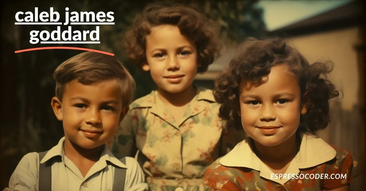 Young Caleb James Goddard smiling, early 1970s, Hollywood family roots.