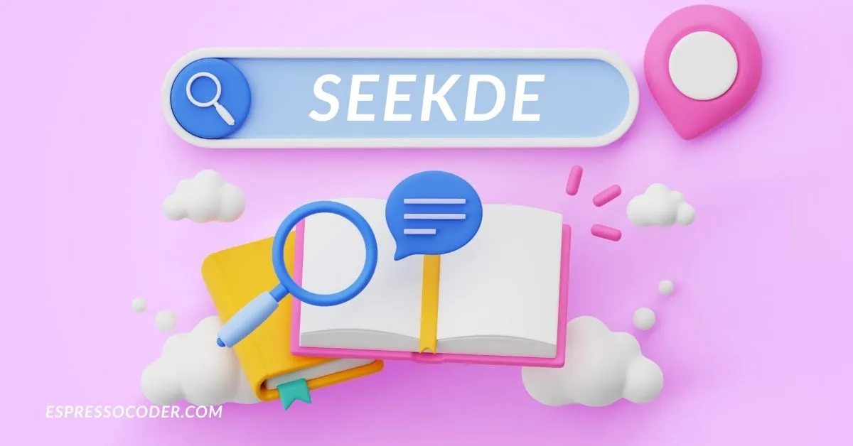 Seekde platform homepage showing search and discovery interface for digital resources.
